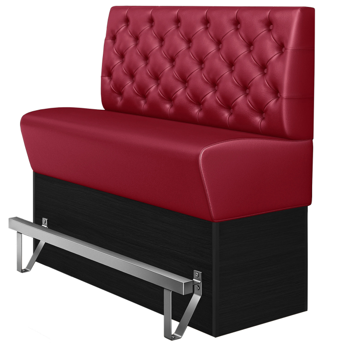 DENVER | Divanetto per ristorante | L:H 120 x 133 cm | Rosso | Chesterfield | Pelle