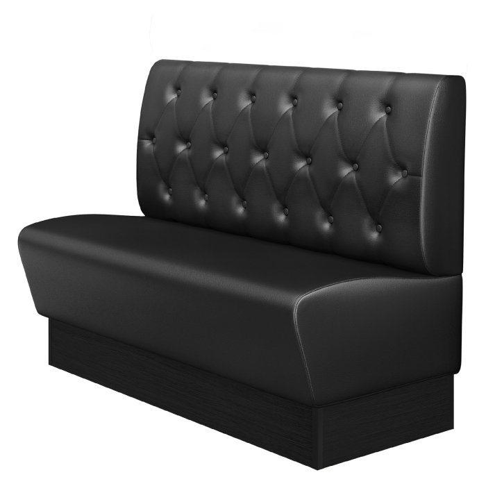 DENVER | Panca da ristorante | L:A 160 x 103 cm | Nero | Motivo Chesterfield a rombi | Pelle
