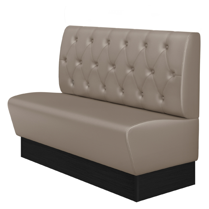 DENVER | Banquette de restaurant | L x H 100 x 103 cm | Taupe | Motif losanges Chesterfield | Cuir