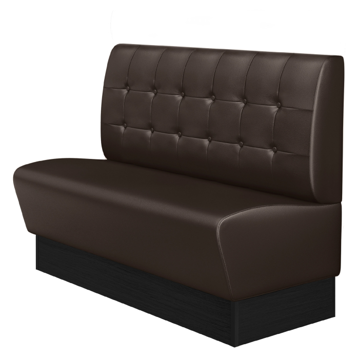 DENVER | Restaurantbank | B:H 140 x 103 cm | Bruin | Chesterfield-knoop | Leer