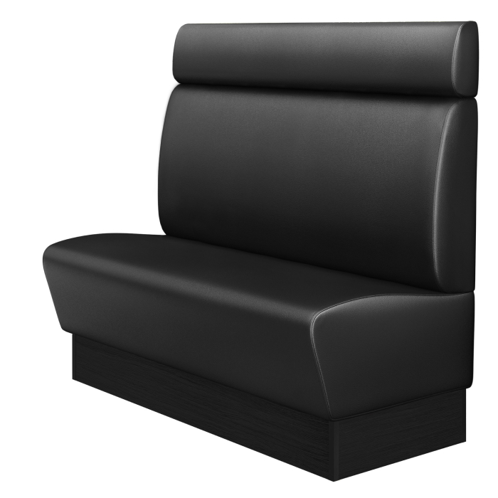 DENVER | Restaurant bench | W:H 160 x 128 cm | Black | Smooth | Leather