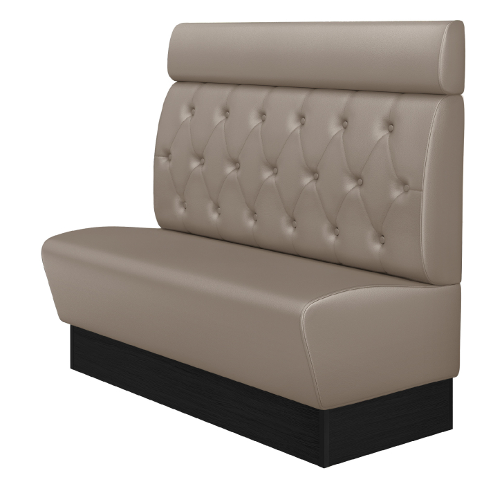 DENVER | Restaurant bench | W:H 180 x 128 cm | Taupe | Chesterfield diamond pattern | Leather