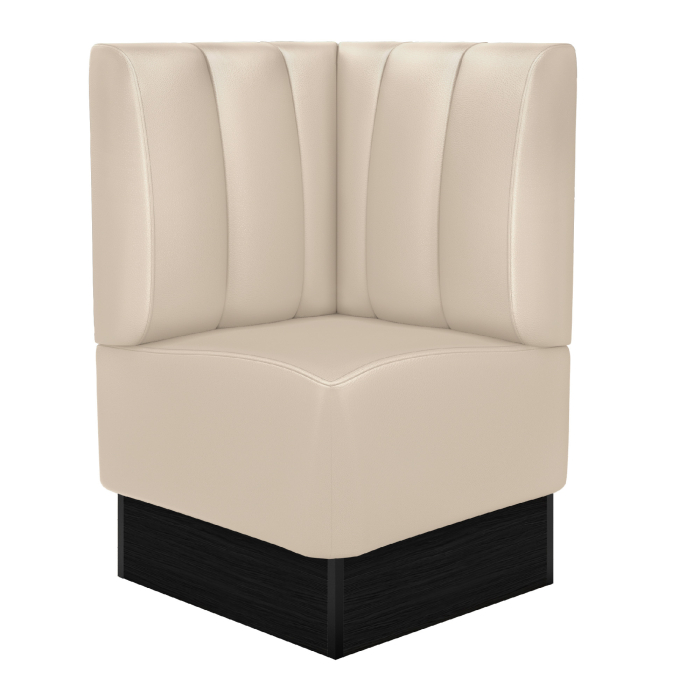 DENVER | Banquette d'angle pour restaurants | L x H 64 x 103 cm | Crème | Rayée | Cuir