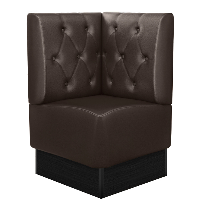 DENVER | Banquette d'angle pour restaurants | L x H 64 x 103 cm | Marron | Motif losanges Chesterfield | Cuir