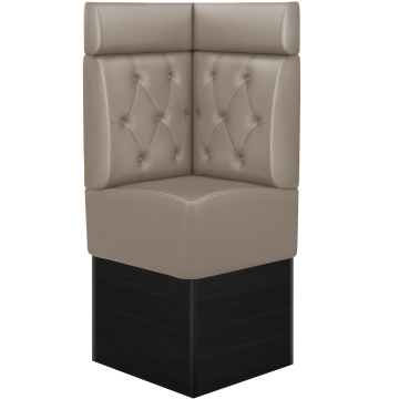 DENVER | Ławka narożna do restauracji | Szer.:wys. 64 x 158 cm | Szarobrązowy | Wzór diamentowy Chesterfield | Skóra