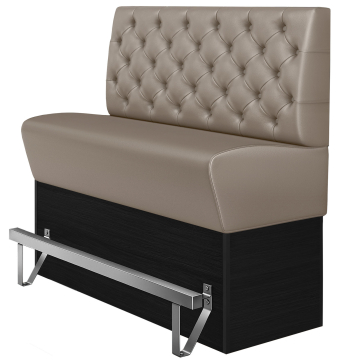 DENVER | Banco alto para restaurantes | An:Al 180 x 133 cm | Gris topo | Chesterfield | Cuero