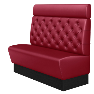 DENVER | Banquette de restaurant | L:H 120 x 128 cm | Rouge | Chesterfield | Cuir