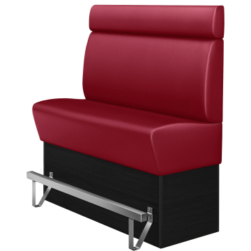 DENVER | Banquette haute professionnel | L:H 140 x 158 cm | Rouge | Lisse | Cuir