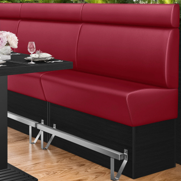 DENVER | Banquette haute professionnel | L:H 140 x 158 cm | Rouge | Lisse | Cuir