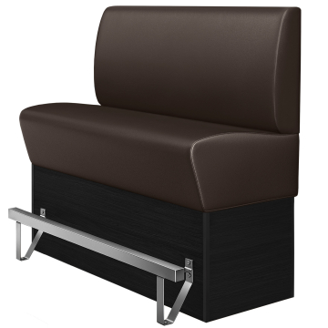 DENVER | Catering hoge bank | B:H 140 x 133 cm | Bruin | Glad | Leer