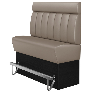 DENVER | Catering hoge bank | B:H 200 x 158 cm | Taupe | Gestreept | Leer