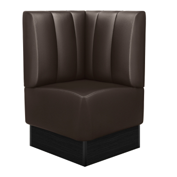 DENVER | Corner bench for restaurants | W:H 64 x 103 cm | Brown | Striped | Leather