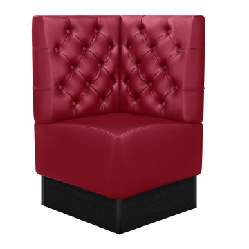 DENVER | Corner bench for restaurants | W:H 64 x 103 cm | Red | Chesterfield | Leather