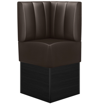 DENVER | Corner bench for restaurants | W:H 64 x 133 cm | Brown | Striped | Leather