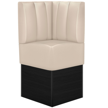 DENVER | Corner bench for restaurants | W:H 64 x 133 cm | Cream | Striped | Leather