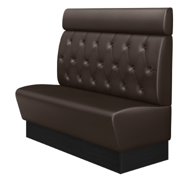 DENVER | Divanetto per ristorante | L:H 120 x 128 cm | Marrone | Rombo Chesterfield | Pelle