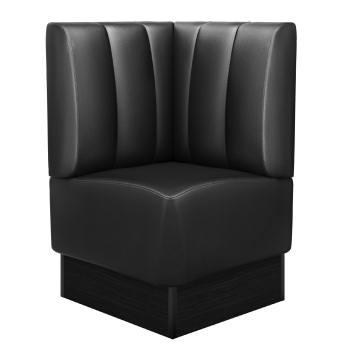 DENVER | Gastro Eckbank | B:H 64 x 103 cm | Schwarz | Gestreift | Leder