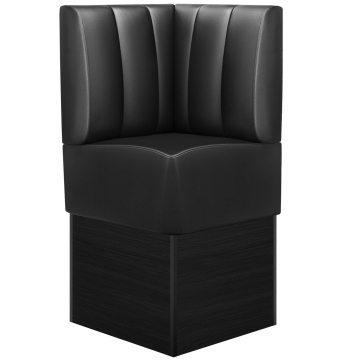 DENVER | Gastro Eckbank | B:H 64 x 133 cm | Schwarz | Gestreift | Leder