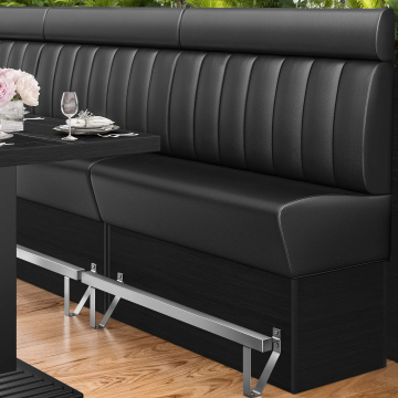 DENVER | Gastro Hochbank | B:H 100 x 158 cm | Schwarz | Gestreift | Leder