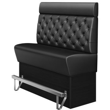 DENVER | Hög bänk för restauranger | B:H 100 x 158 cm | Svart | Chesterfield | Läder