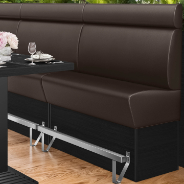 DENVER | Hög cateringbänk | B:H 160 x 158 cm | Brun | Slät | Läder