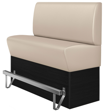 DENVER | Hög cateringbänk | B:H 180 x 133 cm | Krämfärgad | Slät | Läder