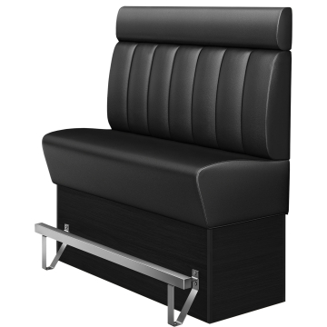 DENVER | Hög cateringbänk | B:H 200 x 158 cm | Svart | Randig | Läder