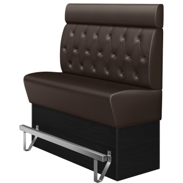 DENVER | High bench for restaurant use | W:H 180 x 158 cm | Brown | Chesterfield diamond pattern | Leather