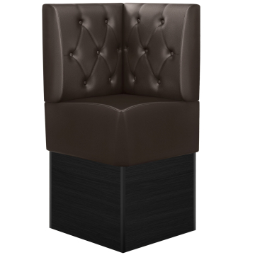 DENVER | Hjørne spisestuebænk | B:H 64 x 133 cm | Brun | Chesterfield Rhombus | Læder