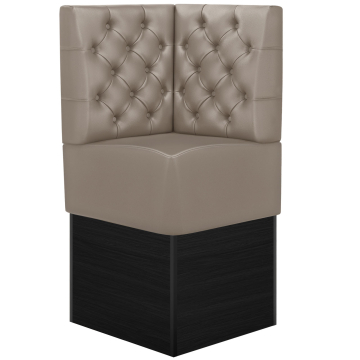 DENVER | Hjørne spisestuebænk | B:H 64 x 133 cm | Taupe | Chesterfield | Læder