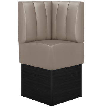 DENVER | Hjørne spisestuebænk | B:H 64 x 133 cm | Taupe | Stribet | Læder
