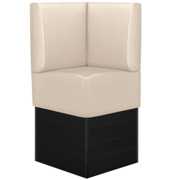 DENVER | Hjørnebenk for restauranter | B:H 64 x 133 cm | Kremfarget | Glatt | Skinn