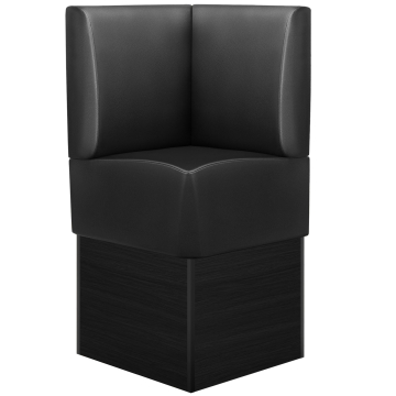 DENVER | Hjørnebænk til restauranter | B:H 64 x 133 cm | Sort | Glat | Læder
