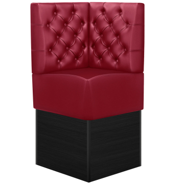 DENVER | Hoekbank voor restaurants | B:H 64 x 133 cm | Rood | Chesterfield | Leer