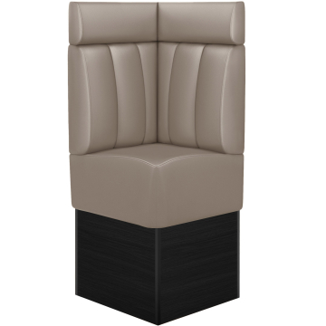 DENVER | Hoekbank voor restaurants | B:H 64 x 158 cm | Taupe | Gestreept | Leer