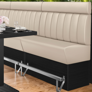 DENVER | Høy benk for catering | B:H 120 x 158 cm | Kremfarget | Stripete | Skinn