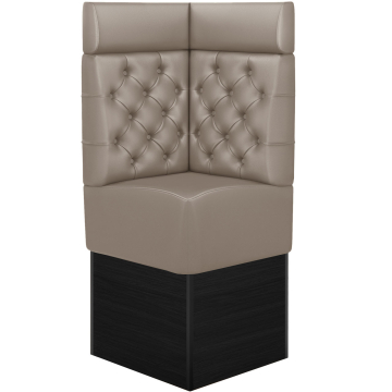 DENVER | Kulmapenkki ravintoloille | L:K 64 x 158 cm | Taupe | Chesterfield | Nahka