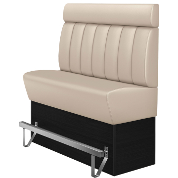 DENVER | Panca alta per catering | L:A 200 x 158 cm | Crema | A righe | Pelle