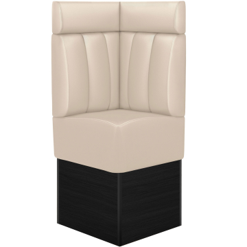 DENVER | Panca angolare per ristoranti | L:A 64 x 158 cm | Crema | A righe | Pelle