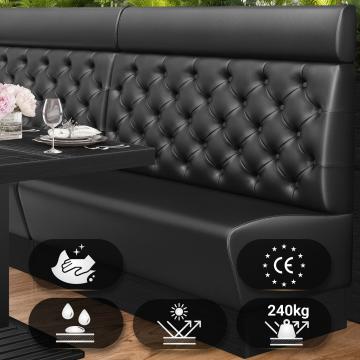 DENVER | Gastrobank | B:H 160 x 128 cm | Schwarz | Chesterfield | Leder