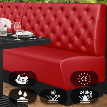 DENVER | Horeca Bank | B:H 120 x 103 cm | Rood | Chesterfield | Leer