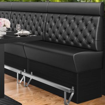 DENVER | Gastro Hochbank | B:H 100 x 158 cm | Schwarz | Chesterfield | Leder