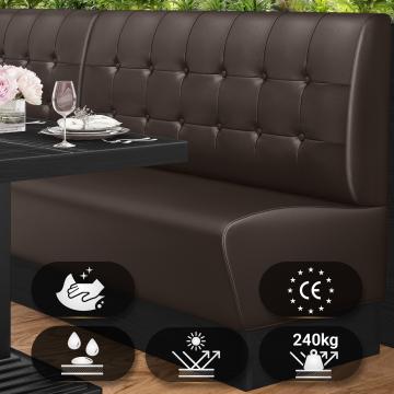 DENVER | Restaurang bås soffa | B:H 100 x 103 cm | Brun | Chesterfield-knapp | Läder