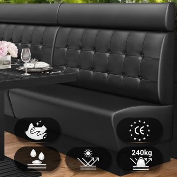 DENVER | Restaurang bås soffa | B:H 120 x 128 cm | Svart | Chesterfield-knapp | Läder