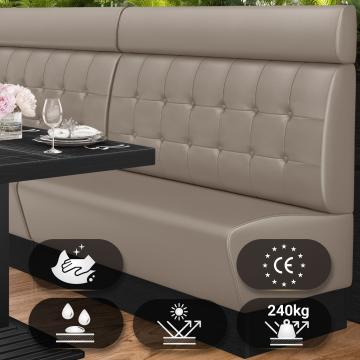 DENVER | Gastrobank | B:H 140 x 128 cm | Taupe | Chesterfield Button | Leder