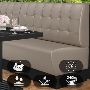 DENVER | Horeca Bank | B:H 160 x 103 cm | Taupe | Chesterfield knop | Leer