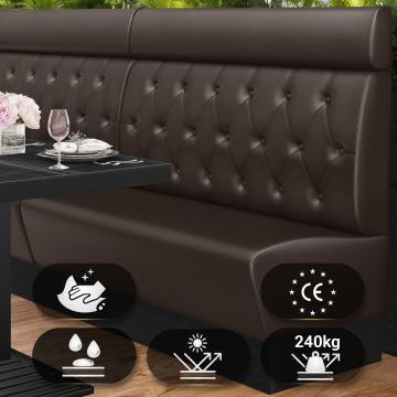 DENVER | Gastrobank | B:H 100 x 128 cm | Braun | Chesterfield Raute | Leder