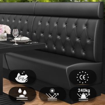 DENVER | Restaurang bås soffa | B:H 100 x 128 cm | Svart | Chesterfield romb | Läder