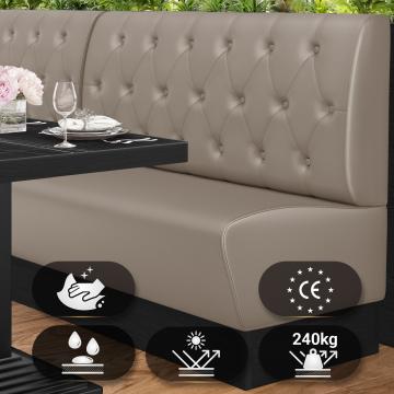 DENVER | Restaurant Booth Seating | W:H 180 x 103 cm | Taupe | Chesterfield Rhombus | Leather