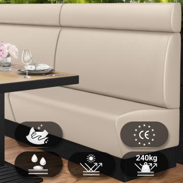 DENVER | Gastrobank | B:H 120 x 128 cm | Creme | Glatt | Leder